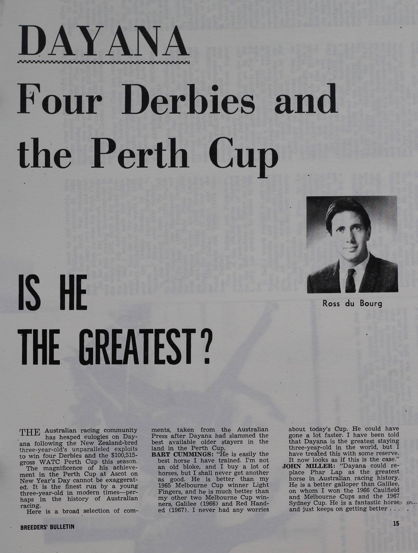 Dayana - Four derbies and the Perth cup